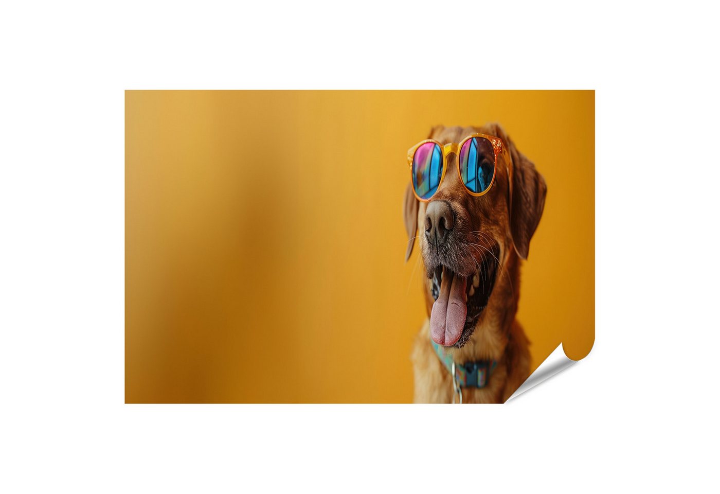 islandburner Poster Amüsanter Hund feiert in Geburtstags-Sonnenbrille Kinderzimmer Tierhan von islandburner