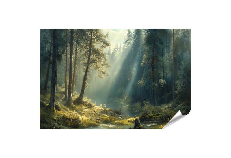 islandburner Poster Atemberaubender Wald in Sonnenglut - Erleben Sie pure Natur von islandburner