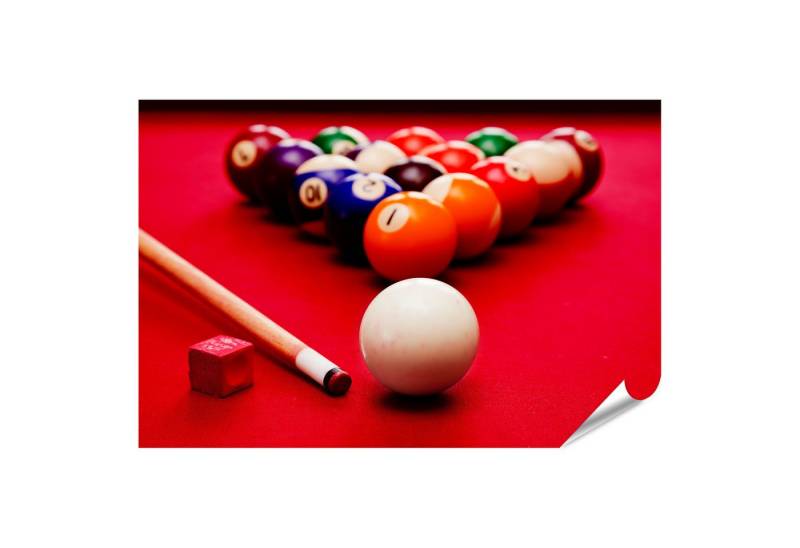 islandburner Poster Billiard Tisch und Kugeln bereit fuer das Spiel Wandbild islandburner Poster Billiard Tisch und Kugeln bereit fuer das Spiel Wandbild von islandburner