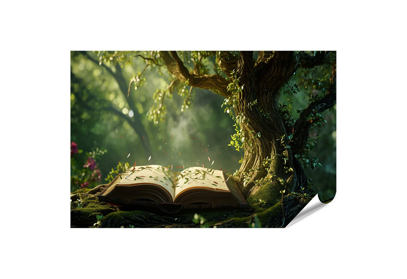 islandburner Poster Buch der Geschichten unter dem Baum der Weisheit im Wald Wandbild islandburner Poster Buch der Geschichten unter dem Baum der Weisheit im Wald Wandbild von islandburner