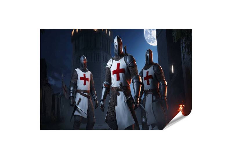 islandburner Poster Elite Templer im mondlichtgetränkten Schloss - ein Treffpunkt für Abe von islandburner