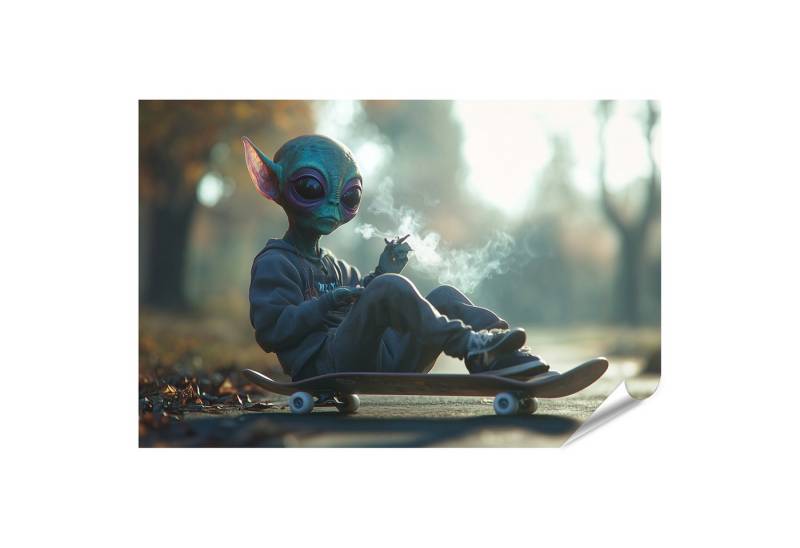 islandburner Poster Entspannter Alien auf einem Ska Sessel von islandburner
