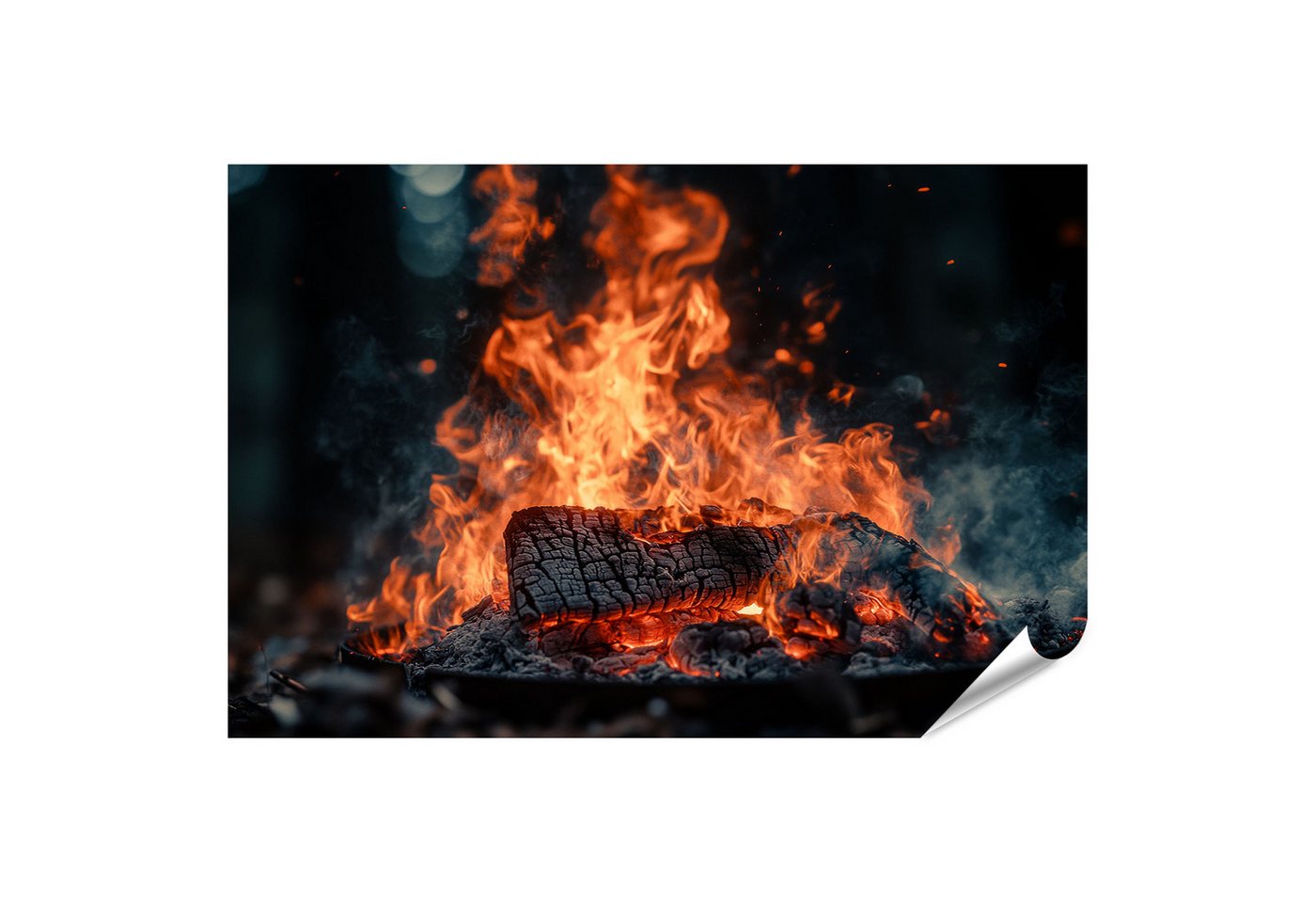 islandburner Poster Flammendes Holz im Lagerfeuer Wandbild islandburner Poster Flammendes Holz im Lagerfeuer Wandbild von islandburner