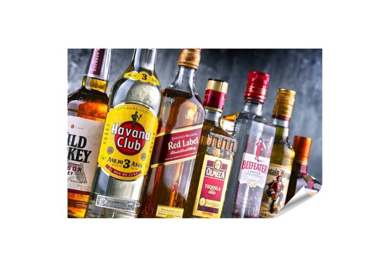 islandburner Poster Flaschen Sammlung Spirituosen Regale Bunt Sortiert Alkohol Wandbild von islandburner