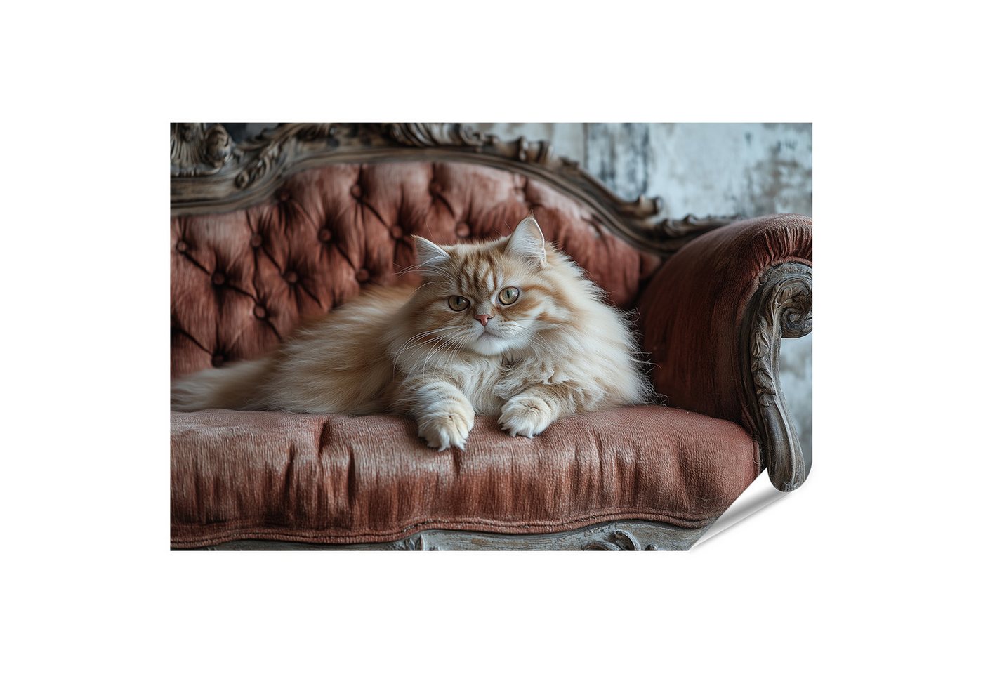 islandburner Poster Flauschige Katze auf einem antiken Sofa islandburner Poster Flauschige Katze auf einem antiken Sofa von islandburner