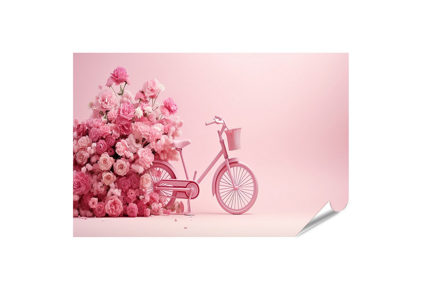 islandburner Poster Glamouröser Korb mit rosa Radblumen von KCIJ Schlafzimmer Blumenladen von islandburner
