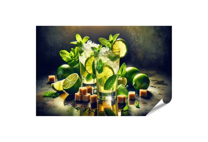 islandburner Poster Highball-Gläser Eiswürfel funkelnde Mojitos von islandburner