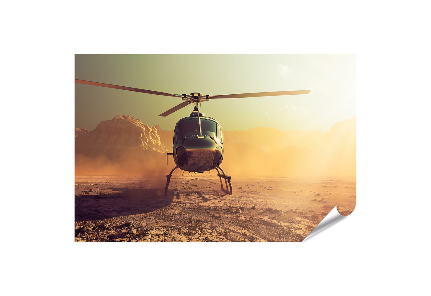 islandburner Poster Hubschrauber erkunden Mars: Kreative Geschäftsidee - KDHA Wandbild Kon von islandburner