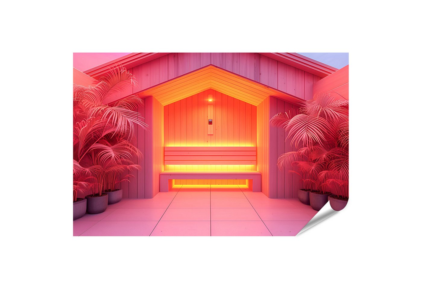 islandburner Poster Innenraumdesign: Technologisches Infrarot-Sauna-Spa-Konzept Wandbild W von islandburner