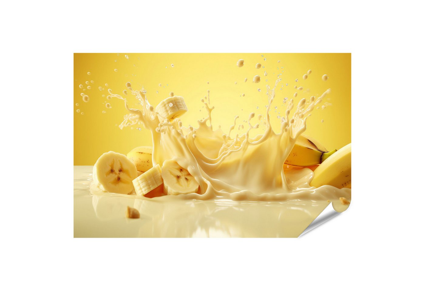 islandburner Poster Milchspritzer Bananen Süsses Dessert Creme Süsser Milchshake Bilder von islandburner