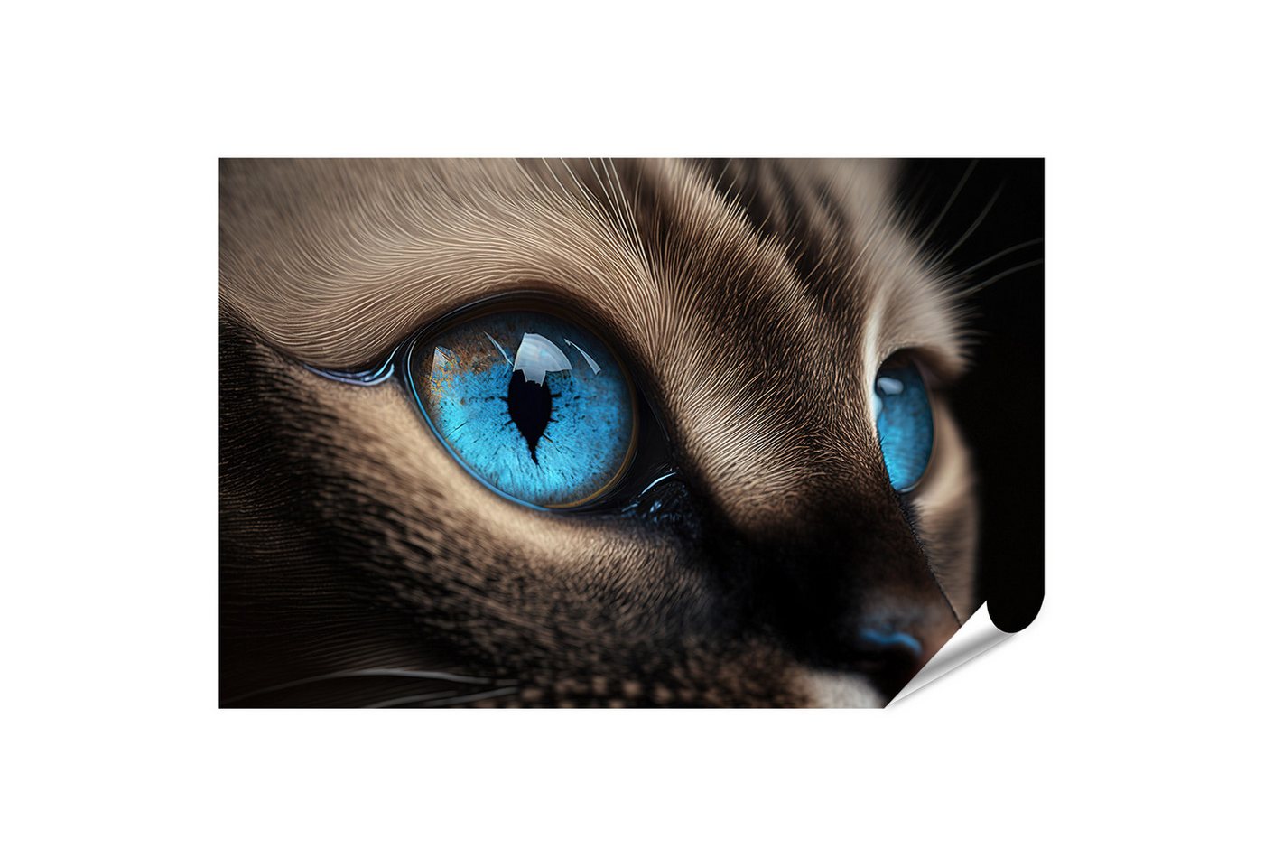islandburner Poster Nahaufnahme Katze Gesicht Fokus Blaue Augen Haustiere Bilder von islandburner