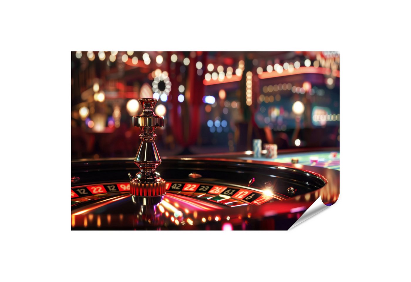 islandburner Poster Nahaufnahme: Roulette-Tisch in prunkvollem Casino für Glücksspiel VIP von islandburner