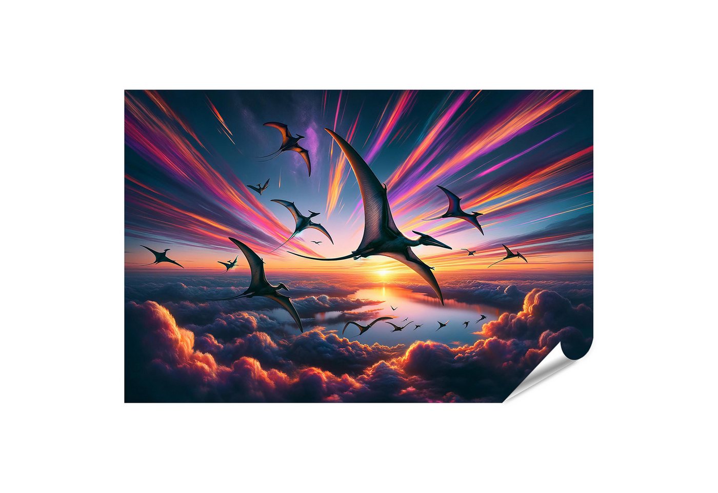 islandburner Poster Premium Sonnenuntergangs-Poster in 90x60cm von islandburner