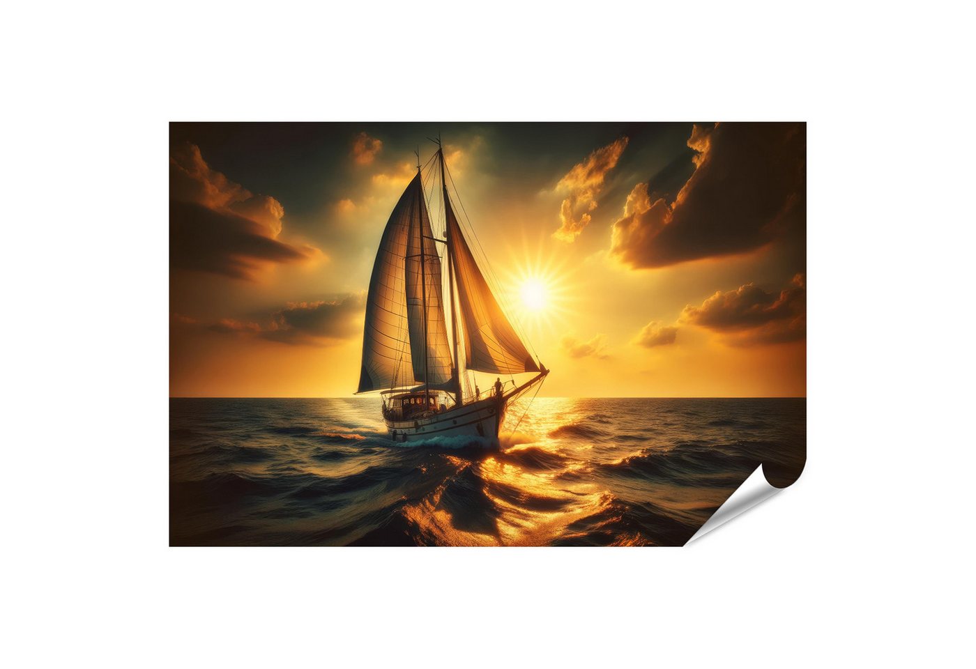 islandburner Poster Segelboot orangefarbener Sonnenuntergangshimmel islandburner Poster Segelboot orangefarbener Sonnenuntergangshimmel von islandburner