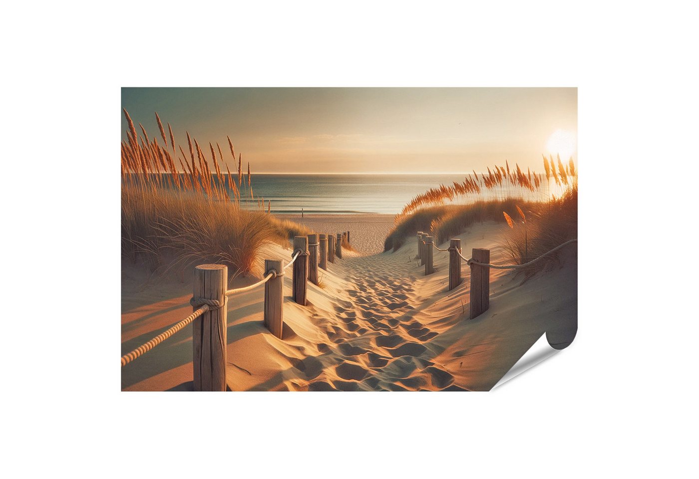 islandburner Poster Strand goldene Stunde Weg durch Fußabdrücke islandburner Poster Strand goldene Stunde Weg durch Fußabdrücke von islandburner