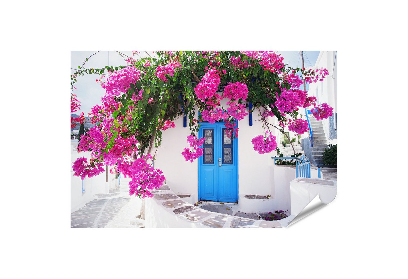 islandburner Poster Traditionelles Griechisches Haus Blumen Paros Insel Griechen Bilder von islandburner