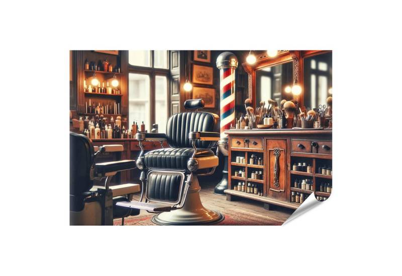 islandburner Poster Vintage-Barbershop antiker Friseur Stuhl Ver2 von islandburner