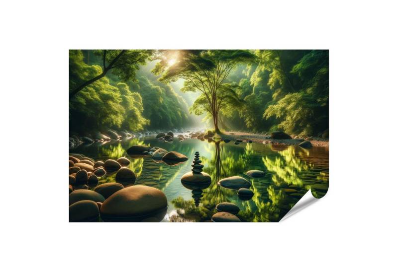 islandburner Poster Zen Meditation Landschaft Ruhe Spirituelle Natur Stille Reflexion von von islandburner