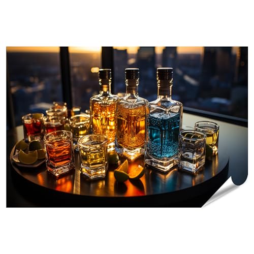 islandburner Prime Bild Poster Nightclub Party Whiskey Cocktail Glas Feier Stadtbild Luxus Reflexion Premium Bilder Fotodruck von islandburner