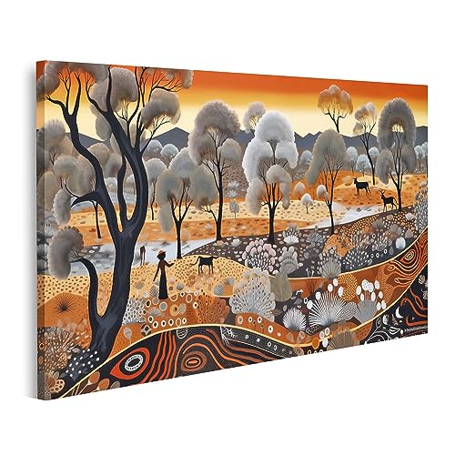 islandburner Prime Bild auf Leinwand Aborigine Kunst Abstrakt Natur Schönes Bild Bilder Wandbilder Poster von islandburner