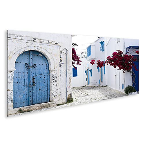 islandburner Prime Bild auf Leinwand Blaue Türen Fenster Weiße Wand Gebäude Sidi Bou Said Tunesien Bilder Wandbilder Poster von islandburner