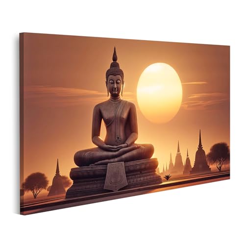 islandburner Prime Bild auf Leinwand Buddha Statue im Sonnenuntergang Hintergrund mit Tempel und Natur Bilder Wandbilder Poster islandburner Prime Bild auf Leinwand Buddha Statue im Sonnenuntergang Hintergrund mit Tempel und Natur Bilder Wandbilder Poster von islandburner