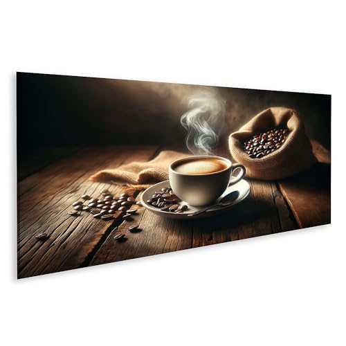 islandburner Prime Bild auf Leinwand Dampfende Kaffee cremige Oberfläche Untersetzer Bilder Wandbilder Poster von islandburner