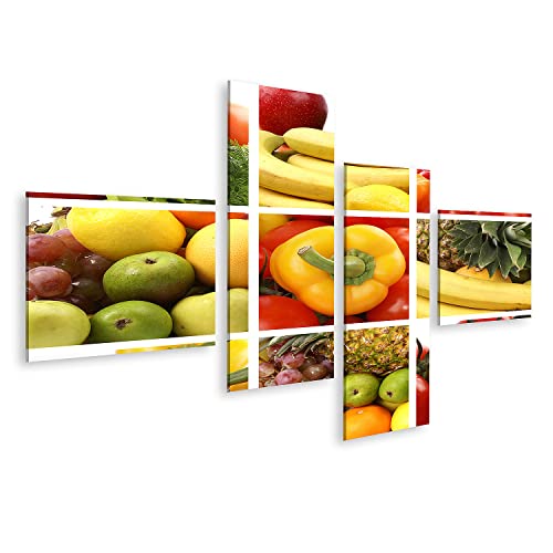 islandburner Prime Bild auf Leinwand Ernährung Collage Viel Leckeres Obst küchenbilder Bilder Wandbilder Poster von islandburner