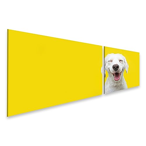islandburner Prime Bild auf Leinwand Happy Puppy Dog Lächelnd Isoliert Gelb Happy Puppy Dog Lächelnd Isolie Bilder Wandbilder Poster von islandburner