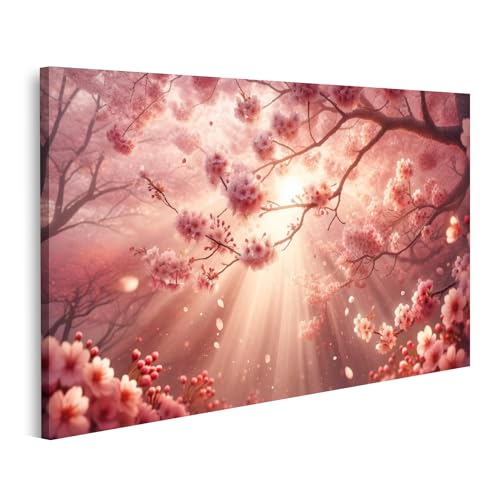 islandburner Prime Bild auf Leinwand Magische Kirschblüten im Morgenlicht Bilder Wandbilder Poster von islandburner