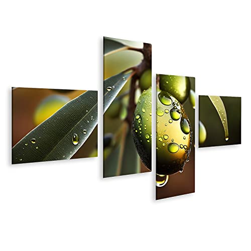 islandburner Prime Bild auf Leinwand Oliven Olivenbaumzweig Nahaufnahme Öltropfen Grün Küchenbild für Küche Bilder Wandbilder Poster islandburner Prime Bild auf Leinwand Oliven Olivenbaumzweig Nahaufnahme Öltropfen Grün Küchenbild für Küche Bilder Wandbilder Poster von islandburner