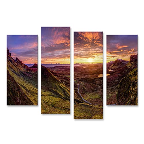 islandburner Prime Bild auf Leinwand Quiraing Isle Skye Schottland Schöne Natur Wunderbares Reiseziel Urlau Bilder Wandbilder Poster von islandburner