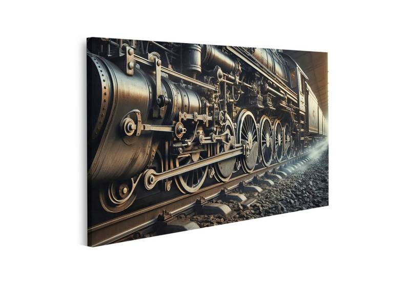 islandburner Wandbild Detailansicht Der Räder Und Mechanik Einer Alten Dampflokomotive von islandburner