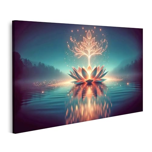 islandburner Wandbild Lotus Blume Bilder auf Leinwand Bilder Bild Poster von islandburner
