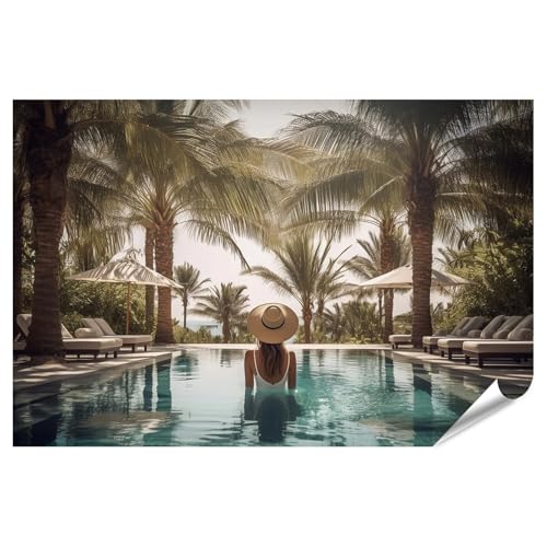 islandburner XXL Bild Poster Frau Entspannt Sich Im Pool Unter Palmen Mit Sonnenschirm Premium Bilder Fotodruck islandburner XXL Bild Poster Frau Entspannt Sich Im Pool Unter Palmen Mit Sonnenschirm Premium Bilder Fotodruck von islandburner
