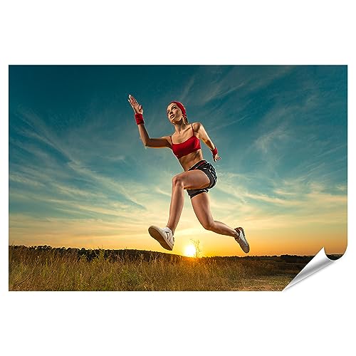 islandburner XXL Bild Poster Läufer Konzept Frau Athlet Laufen Trail Fitness Sport Motivation Sprinter Laufen Premium Bilder Fotodruck JDAN-PGR von islandburner