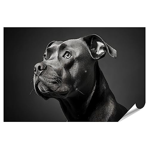 islandburner XXL Bild Poster Portrait Staffordshire Bullterrier Schwarz Weiss Premium Bilder Fotodruck JCRA-PGR von islandburner