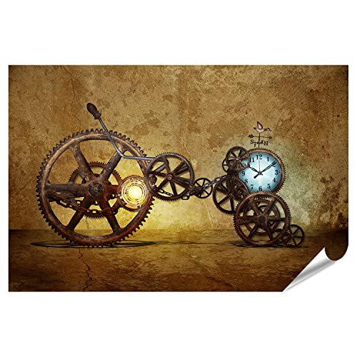islandburner XXL Bild Poster Zeitmaschine Steam Punk Inspiriert Glühenden Motor Uhr Wetterfahne Zu Finden Ric Premium Bilder Fotodruck HRLN-PKL von islandburner