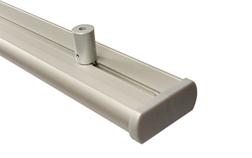 Aluminium Gardinenschiene 3 läufig in alu silber mit Deckenträgern, 420 cm (3 x 140 cm) von iso-design
