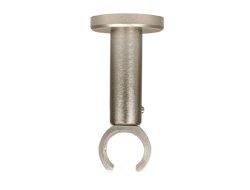 Deckenträger für Gardinenstangen mit 20 mm Durchmesser in Edelstahloptik - variabler Deckenabstand von iso-design