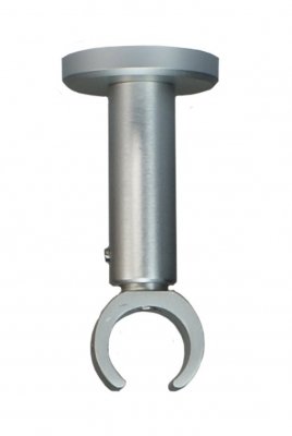 Deckenträger für Gardinenstangen mit 20 mm Durchmesser in alu - silber - variabler Deckenabstand von iso-design