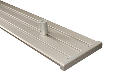 Gardinenschiene 3 und 4 läufig aus Aluminium in alu Silber mit Deckenträgern, 400 cm (2 x 200 cm) von iso-design