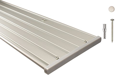 Gardinenschienen 6 läufig aus Aluminium in alu silber - vorgebohrt, 280 cm (2 x 140 cm) von iso-design