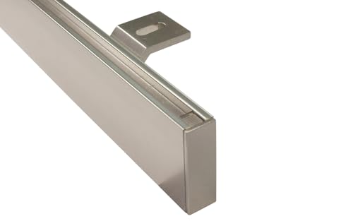 Gardinenstange Gardinenschiene Unischiene eckig zur Deckenmontage, Farbe Edelstahl, Länge 360 cm (2 x 180 cm) von iso-design