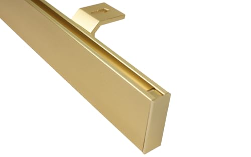 Gardinenstange Gardinenschiene Unischiene eckig zur Deckenmontage, Farbe Messing matt, Länge 360 cm (2 x 180 cm) von iso-design