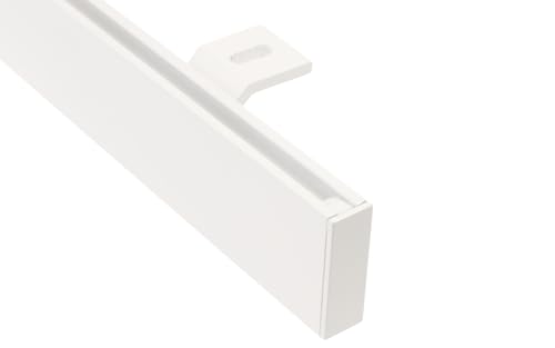 Gardinenstange Gardinenschiene Unischiene eckig zur Deckenmontage, Farbe weiß, Länge 200 cm von iso-design