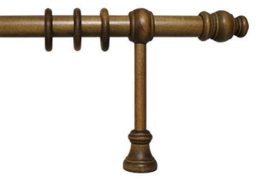 Gardinenstange aus Holz mit 28 mm Durchmesser in Eiche rustikal, viele Größen, 240 cm mittig geteilt von iso-design