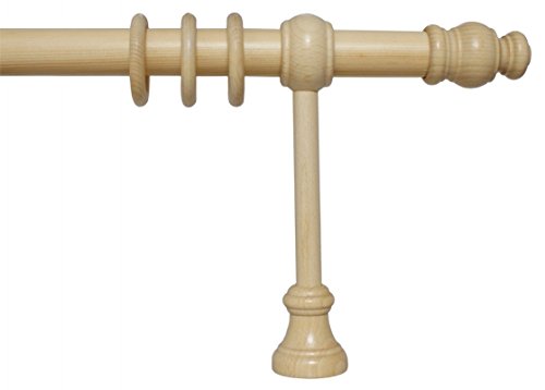 Gardinenstange aus Holz mit 28 mm Durchmesser in Natur, viele Größen, 180 cm von iso-design