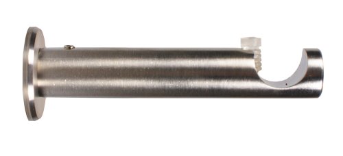 Gardinenstangen Wandhalter offen für 16 mm Durchmesser Farbe Edelstahl - Wandabstand 7,5 cm von iso-design