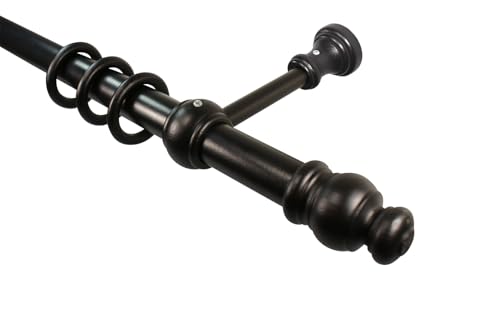 Gardinenstangen aus Holz schwarz lackiert mit 28 mm Durchmesser Vorhangstange Holzgardinenstangen, 120 cm von iso-design